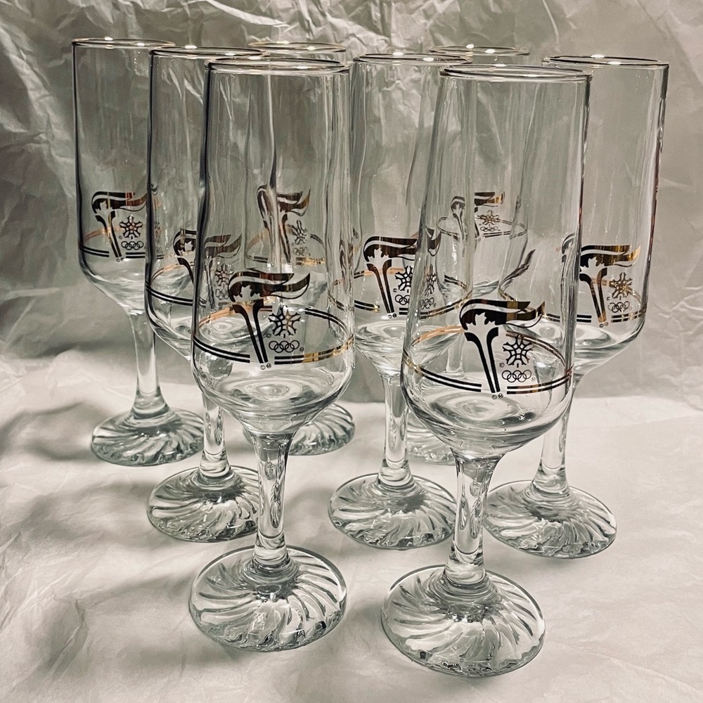 Vintage 1988 Petro-Canada Champagne Glasses (Set of 12)